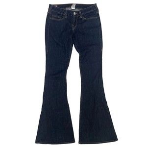 RARE True Religion Carrie Vintage Wide Flare Low Rise Jeans Y2K Dark Wash *READ*